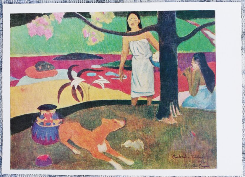 Pols Gogēns 1969 Taiti pastorāles 10,5x15 cm PSRS mākslas pastkarte  