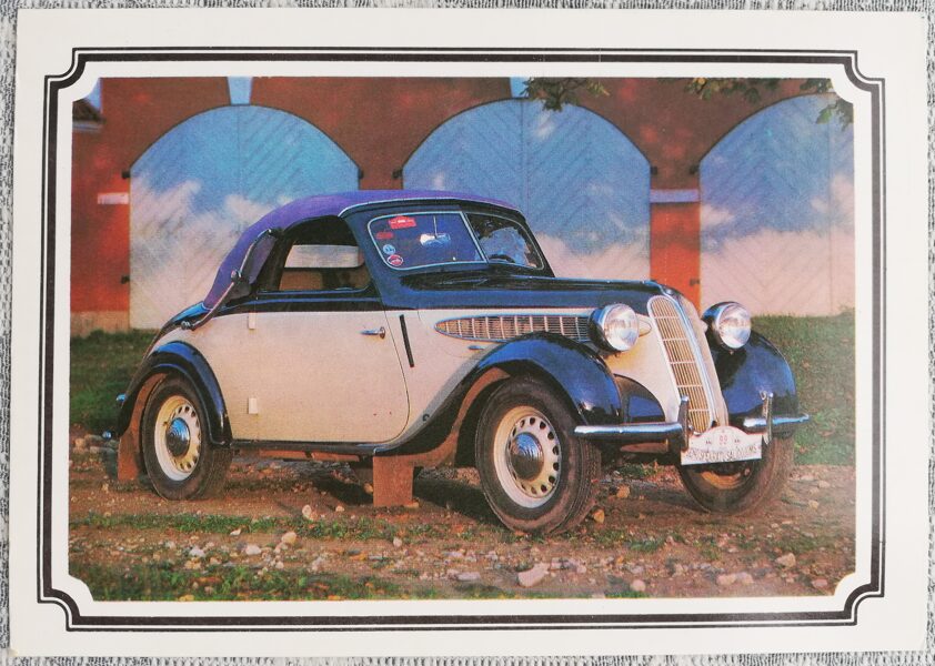 BMW-320 1989 Germany 15x10.5 cm postcard USSR retro car  