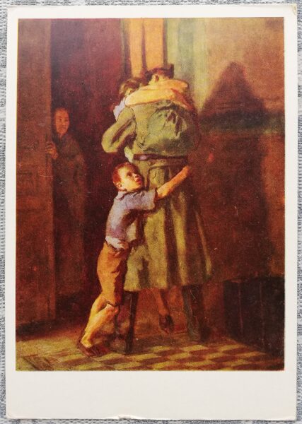 Return 1956 Vladimir Kostecki 10.5x15 cm postcard Ukraine  