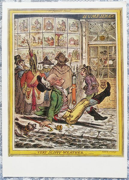 James Gillray 1983 Ļoti slidens! 10,5x15 cm PSRS mākslas pastkarte  