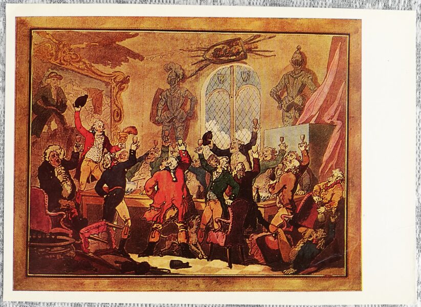 Tomass Roulendsons 1983 Medību ballīte 15x10,5 cm PSRS mākslas pastkarte  