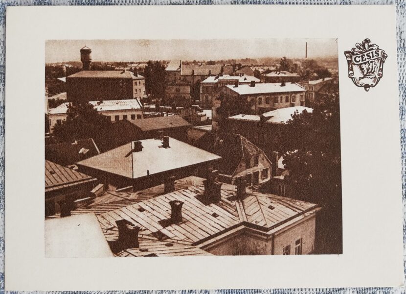 Skats uz Cēsīm 1958 Cēsis Latvija 15x10,5 cm PSRS pastkarte  