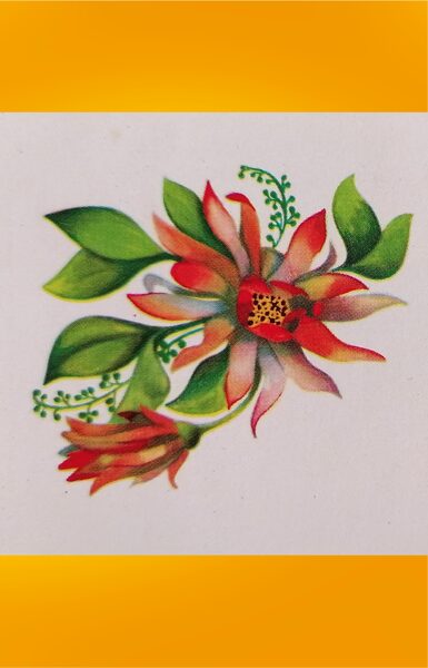 Red Flowers 1979 Mini greeting card 11.5x5.5 cm  