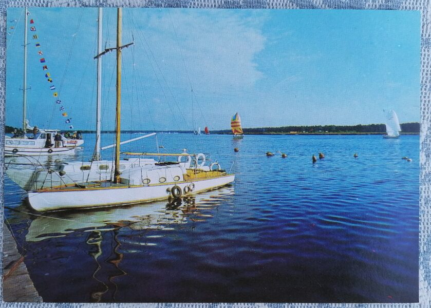 Jūrmala. Jahtas uz Lielupes 1986 Latvija 15x10,5 cm skata pastkarte  