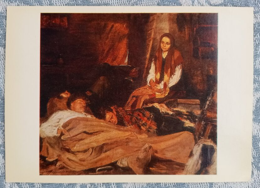 Māte 1980 Boriss Nemenskis 15x10,5 cm PSRS mākslas pastkarte  