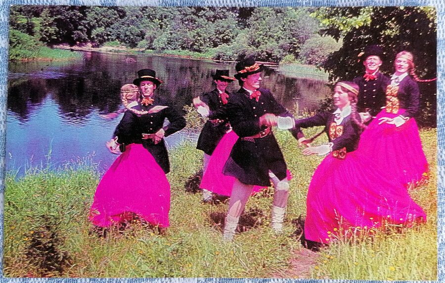 “Kalve” - Latvijas Lauksaimniecības akadēmijas deju ansamblis 1973 Dziesmu un deju svētki 14x9 cm pastkarte Latvija  