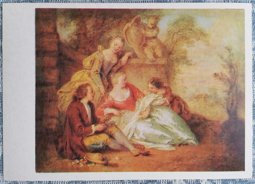 Žans Batists Paters 1986 Atpūta pastaigā 15x10,5 cm PSRS pastkarte   