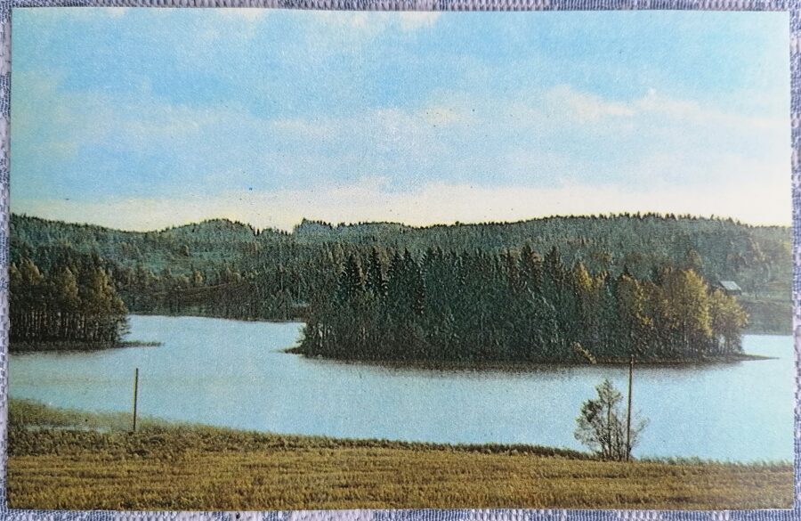 Lake Vaishlu 1987 Latvia 14x9 cm view postcard  