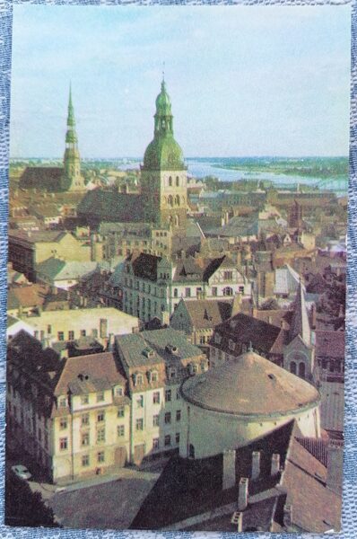 Riga, Panorama of Old Riga 1977 postcard Latvia 9x14 cm  