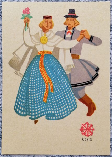 Cēsis 1969 Tautastērps 10,5x14,5 cm pastkarte Latvija  