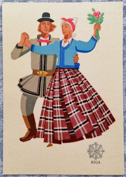 Rīga 1969 Tautastērps 10,5x14,5 cm pastkarte Latvija  