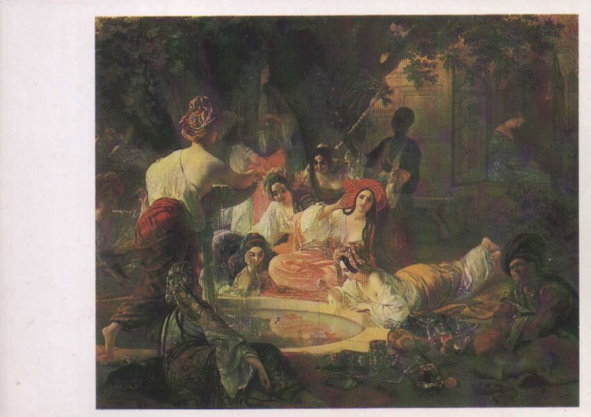 Karl Bryullov 1985 "Fountain of Bakhchisarai." art postcard 15x10.5 cm
