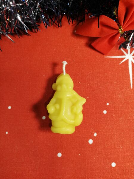 Christmas candle made of beeswax "Little gnome" 5.5 cm.