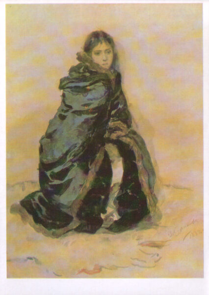 Vasily Surikov 1987 "Menshikov's eldest daughter" art postcard 10,5x15 cm